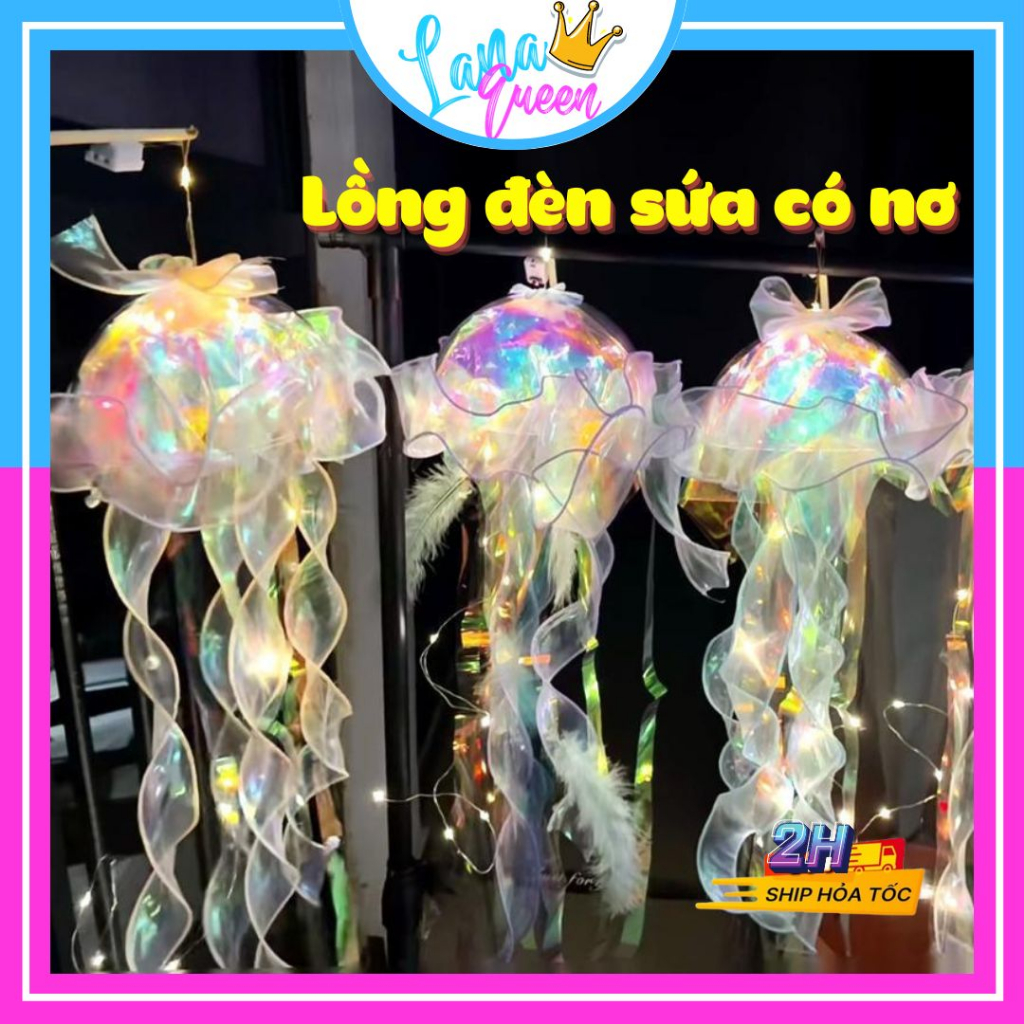Lồng Đèn Sứa Biển, Lồng Đèn Bạch Tuộc, Đèn Lồng Trung Thu Tua Rua Hottrend Trang Trí Phòng Ngủ - Lana Queen