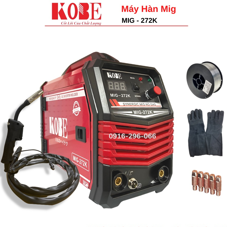 Máy hàn mig không dùng khí KOBE 272K chuyên sử dụng cho thợ và gia đình tặng full phụ kiện