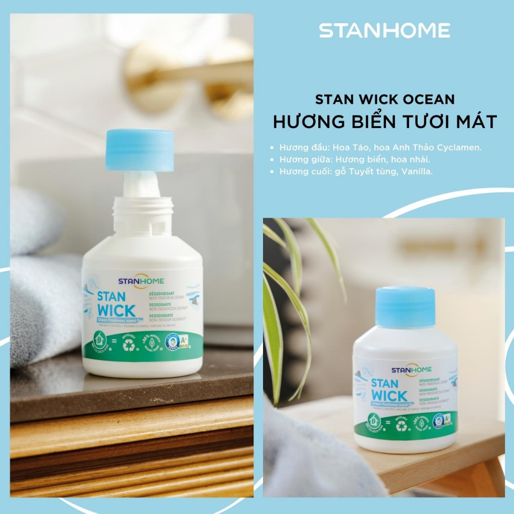 Sáp thơm khử mùi Stanhome Stan Wick 250ml tiêu chuẩn Air Label Score A+