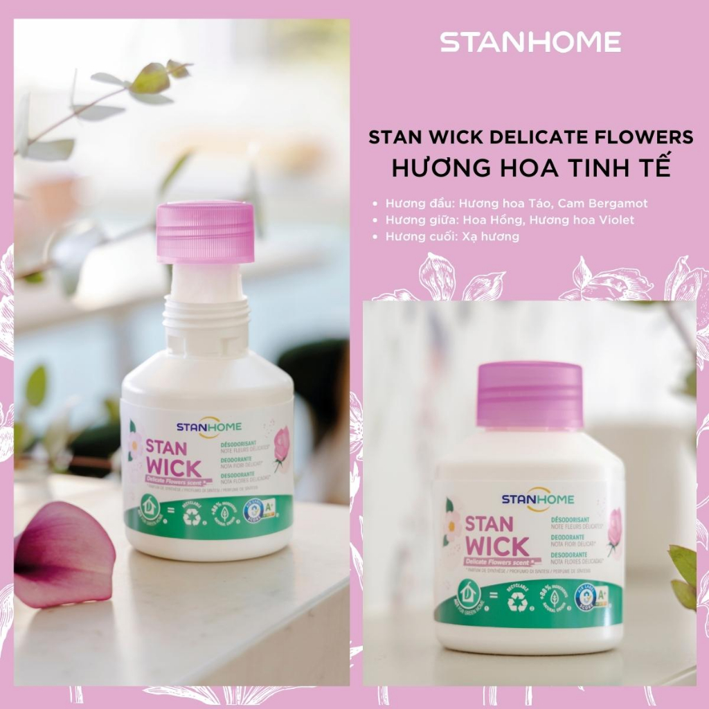 Sáp thơm khử mùi Stanhome Stan Wick 250ml tiêu chuẩn Air Label Score A+