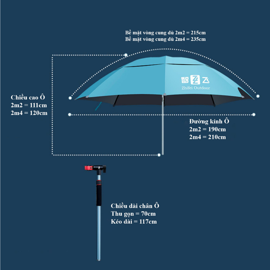 Ô Câu Cá 2 Khớp Điều Chỉnh Zhifei 2023