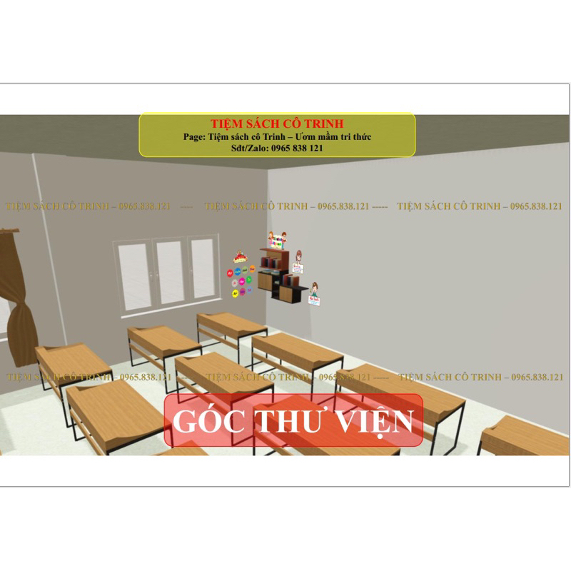Combo trang trí góc thư viện