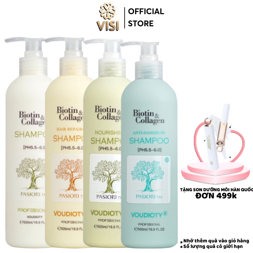 Dầu gội xả mượt tóc, Cặp gội xả Biotin Collagen chai vàng 500ml - 1000ml