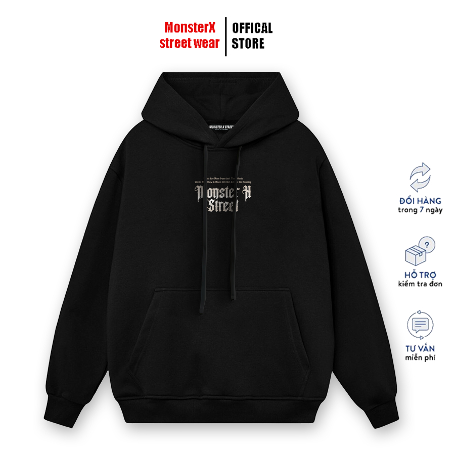 Áo hoodie nỉ bông Monster X Street Camara nam nữ form rộng thu đông Local Brand
