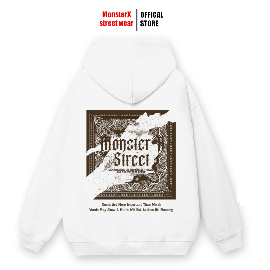 Áo hoodie nỉ bông Monster X Street Camara nam nữ form rộng thu đông Local Brand