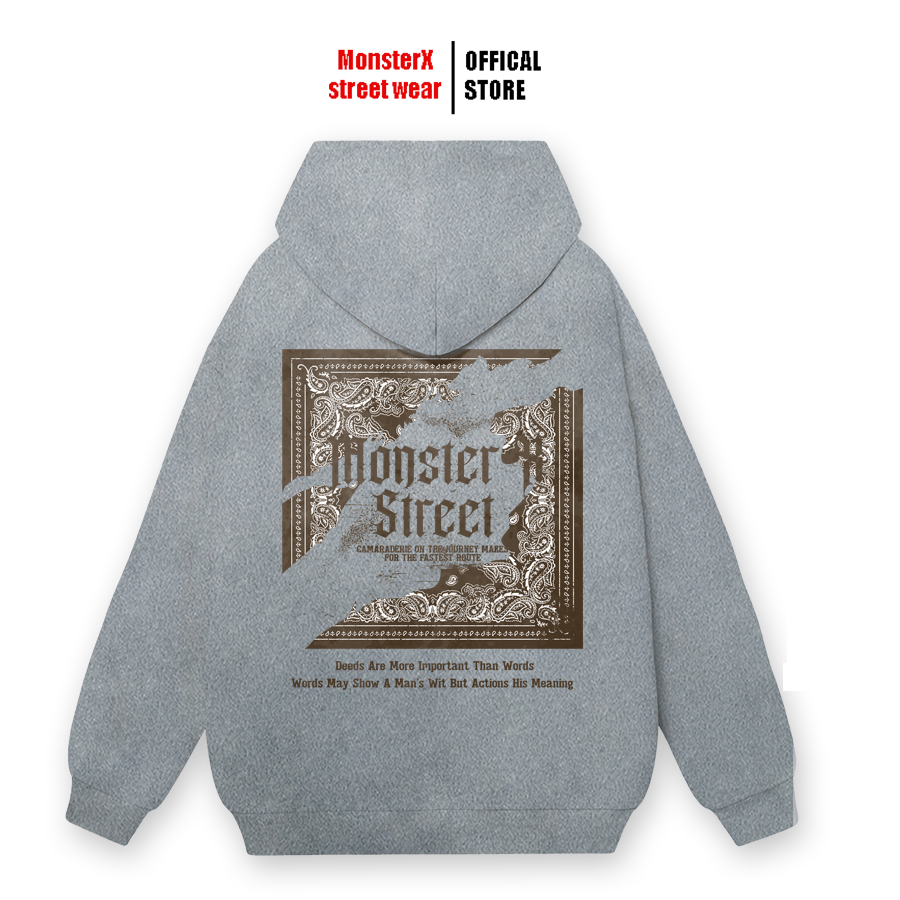 Áo hoodie nỉ bông Monster X Street Camara nam nữ form rộng thu đông Local Brand