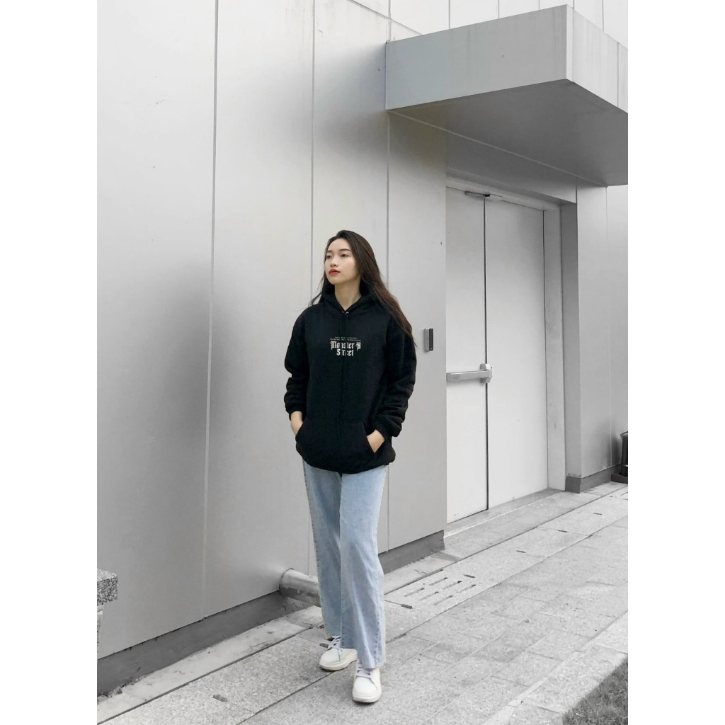 Áo hoodie nỉ bông Monster X Street Camara nam nữ form rộng thu đông Local Brand