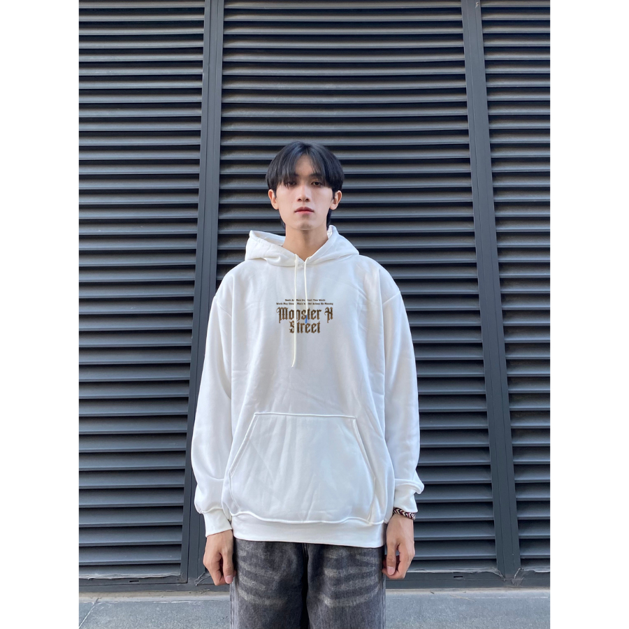 Áo hoodie nỉ bông Monster X Street Camara nam nữ form rộng thu đông Local Brand