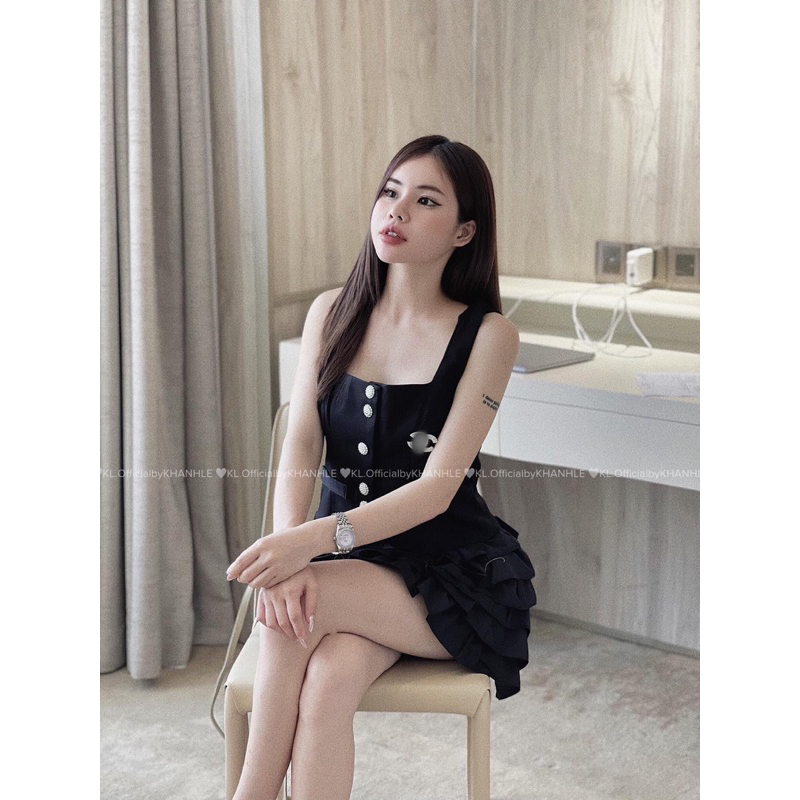 Set Ghile Dạ 2 Lớp Mix Chân Váy Bèo Tầng 2 Màu Kèm Ảnh Thật