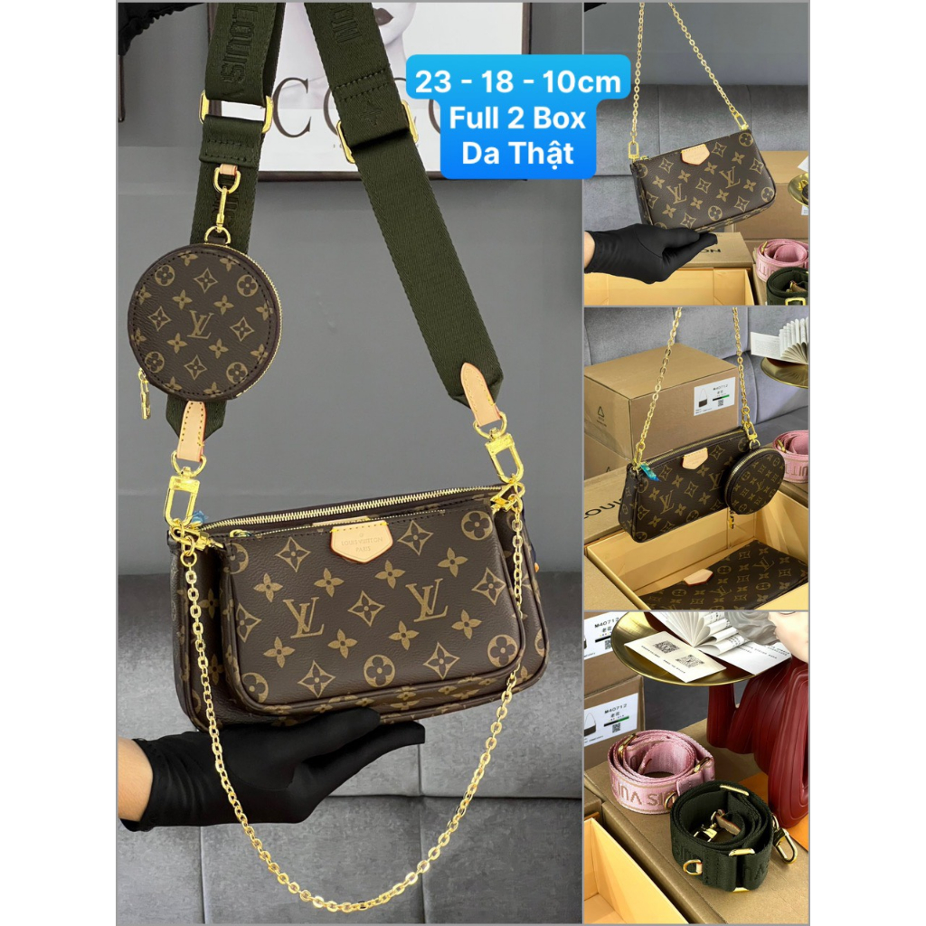 Set Túi LV Multi Pochette Accessoires Da Thật Full 2 Box Super