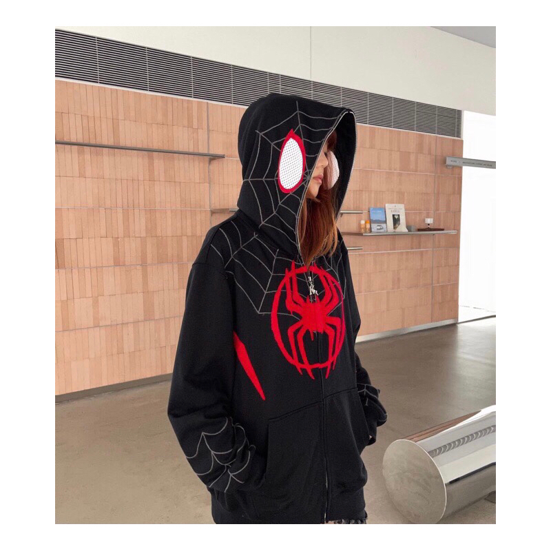 Áo Khoác, Áo Hoodie Kéo Khóa 2 Lớp Mũ Trùm Người NhệN Hotrend