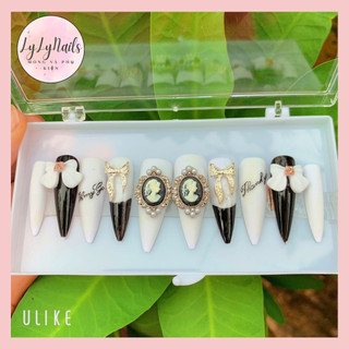 Set 24 móng giả,Nailbox thiết kế đính charm,đính đá trang nhã sang chảnh LyLy mã PP36
