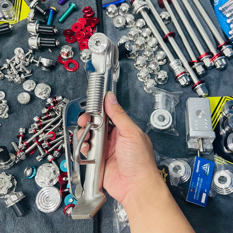 CHỐNG NGHIÊNG INOX 304 ĐẶC RUỘT GẮN MỌI XE CỰC ĐẸP TẶNG FULL ỐC LÒ XO