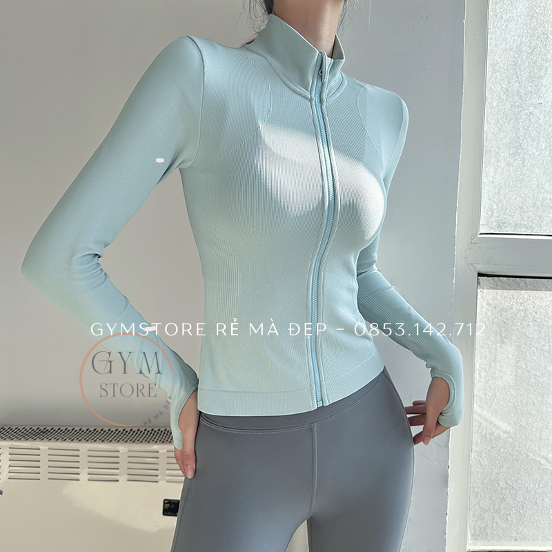 Áo Khoác Ôm Body Chống Nắng Thể Thao Nữ Tập Gym Yoga Siêu Mềm Mại Mịn Thoái Mái Vận Động Cực Tôn Dáng 𝑮𝒀𝑴𝑺𝑻𝑶𝑹𝑬 300