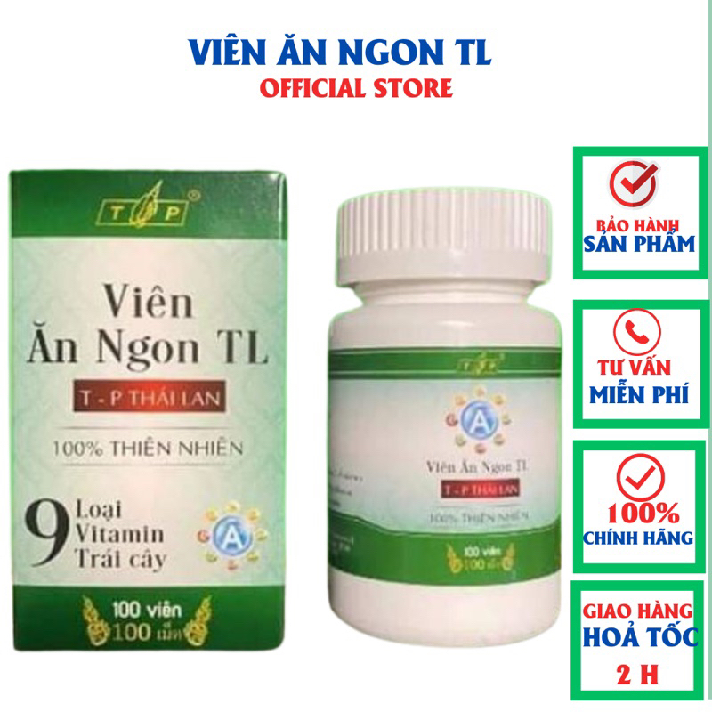 Viên Ăn Ngon T_L Chính Hãng Giúp Ăn Ngon Tăng Cân Ngủ Sâu Cải Thiện Hệ Tiêu Hoá ,An Toàn Cho Sức Khoẻ Hộp (100 viên )
