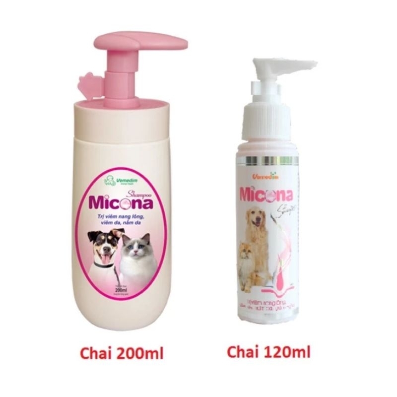 Sữa tắm chó mèo nấm da Micona 200ml