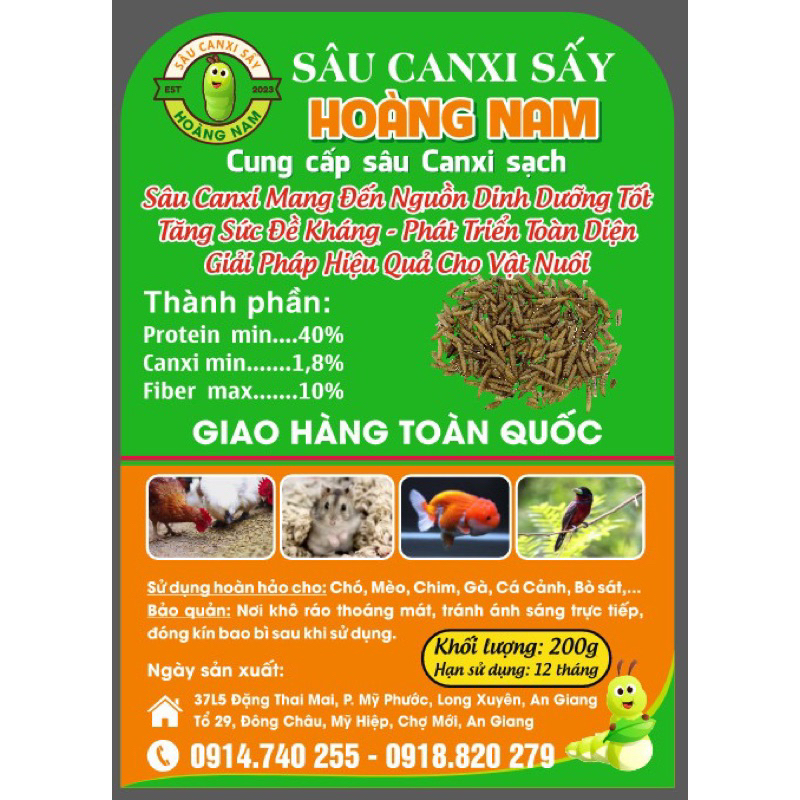 Sâu Canxi sấy khô 200g