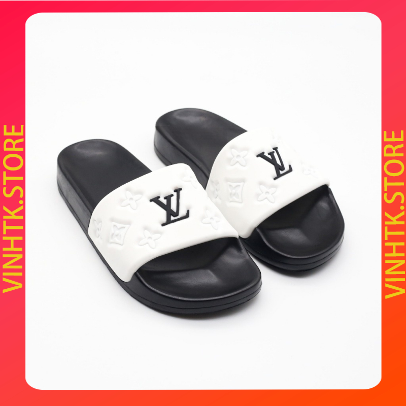 Dép Nam LV Quai Ngang ĐẾ PU Đi êm Chân Kiểu Dáng Thời Trang Năng Động