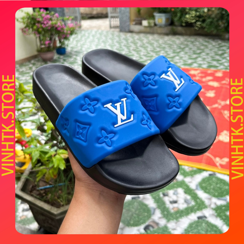 Dép Nam LV Quai Ngang ĐẾ PU Đi êm Chân Kiểu Dáng Thời Trang Năng Động