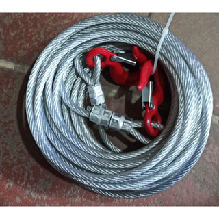Dây cáp kéo xe Phi 10 x 10m + 2 móc cẩu chịu lực; dây cáp cứu hộ ô tô; cáp bọc