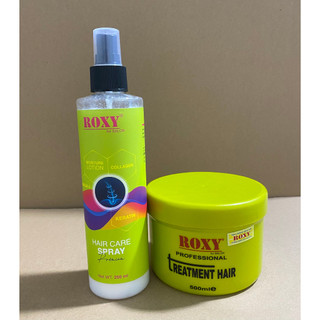 (4 tặng 1) Combo chăm sóc tóc Mềm Bóng Mượt Xịt Dưỡng Và Kem Xả Ủ Tinh Dầu Dừa Roxy 500ml