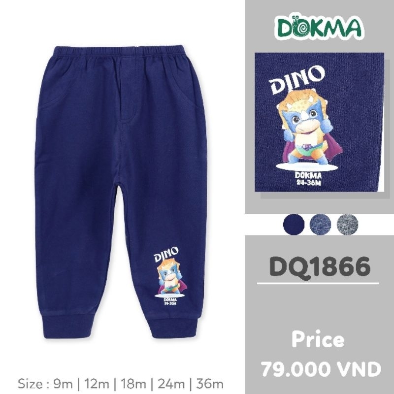 Quần dài bo gấu chất da cá bé trai, bé gái Dokma 9-36M DQ1866, DQ1943