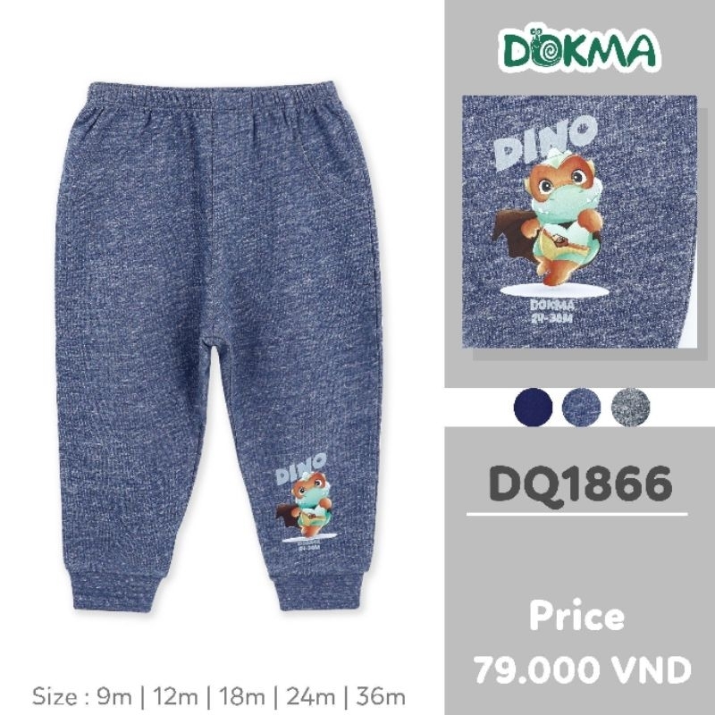 Quần dài bo gấu chất da cá bé trai, bé gái Dokma 9-36M DQ1866, DQ1943