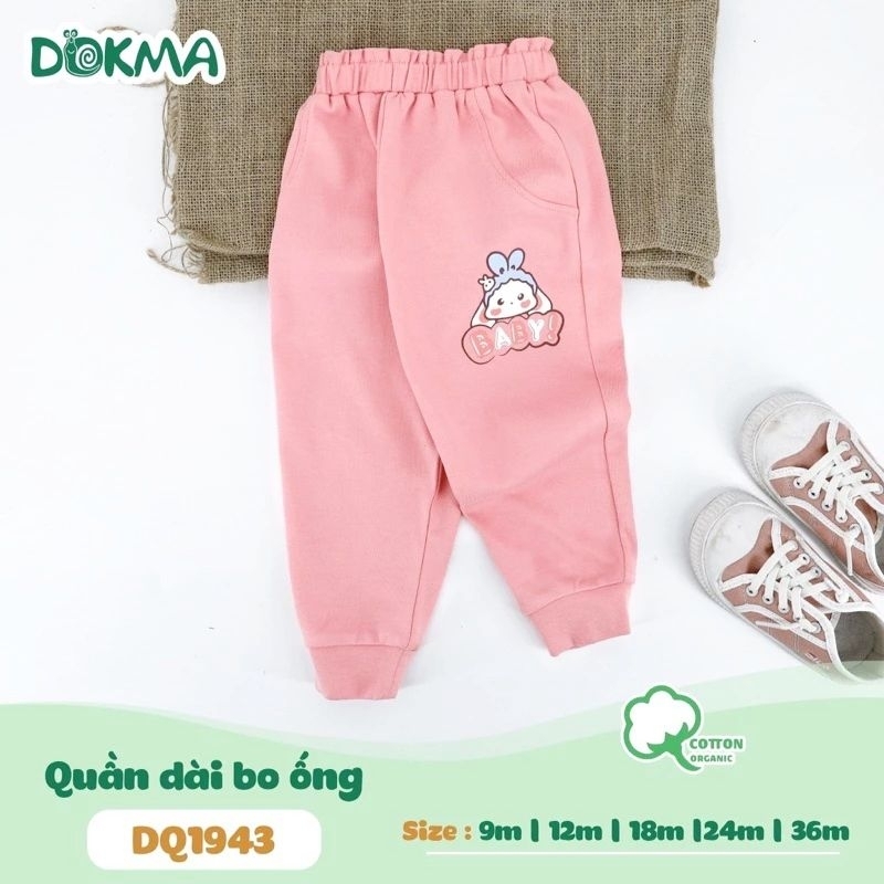 Quần dài bo gấu chất da cá bé trai, bé gái Dokma 9-36M DQ1866, DQ1943