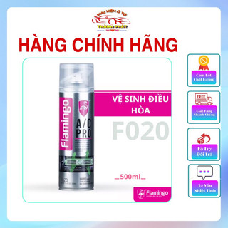 Xịt khử mùi hôi vệ sinh điều hòa máy lạnh ô tô Flamingo A/C PRO F020 500ml - Hàng chính hãng.