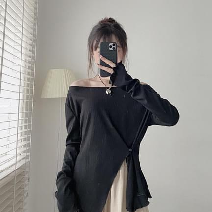 Áo xẻ vạt chất thun tăm dài tay- 247store.vn -Aoxevat1048_P0K47