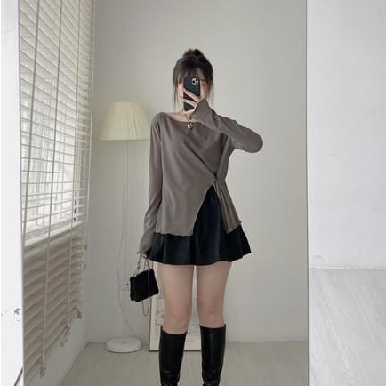 Áo xẻ vạt chất thun tăm dài tay- 247store.vn -Aoxevat1048_P0K47