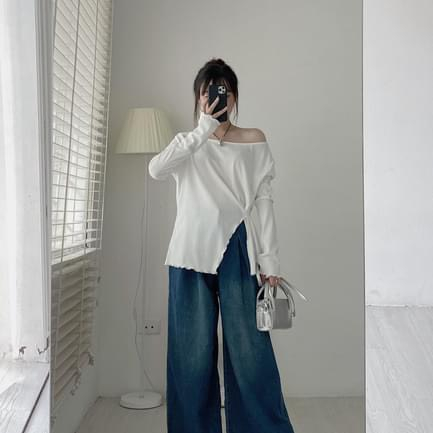 Áo xẻ vạt chất thun tăm dài tay- 247store.vn -Aoxevat1048_P0K47