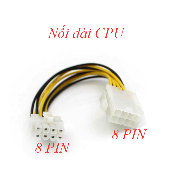 Dây cáp nối dài nguồn CPU 8 Pin đực sang 8 pin cái dài 20cm
