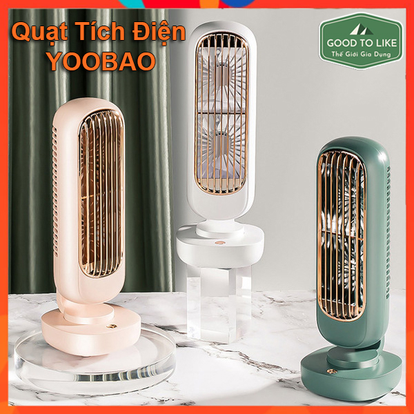 Quạt Mini YooBao Để Bàn Phiên Bản Cao Cấp,Quạt Điều Hòa Mini Làm Mát Nhiều Cấp Độ Gió Dung Lượng Pin 2000mah