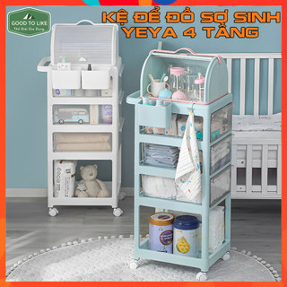Kệ Để Đồ Sơ Sinh Đa Năng 4 Tầng Yeya Kết Hợp Giá Úp Bình Sữa Có Bánh Xe Siêu Tiện Lợi Cho Mẹ Và Bé.Xe Đựng Đồ Sơ Sinh
