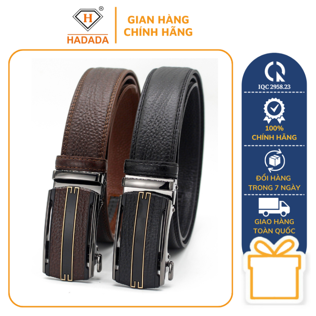 Thắt Lưng Nam Da Bò Hadada DHD202 Đen Nâu Kiểu Dáng Sang Trọng, Lịch Lãm