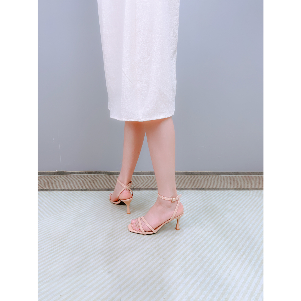 Giày Sandal Nữ Cao Gót Dây Mảnh 7p, Dép Guốc Đế Nhọn Thời Trang Dễ Phối Đồ NUDDO _ N991