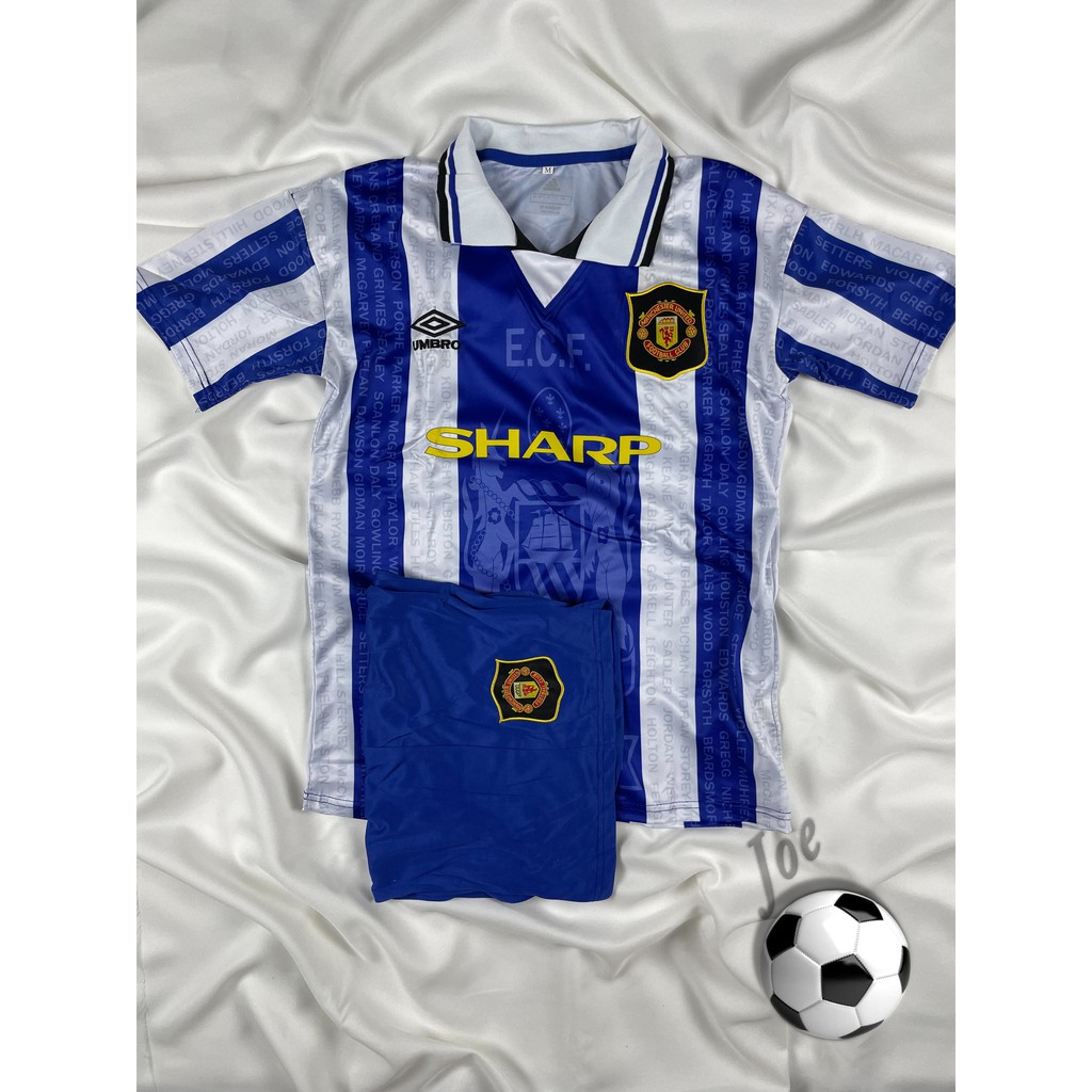 Xả hàng bộ quần áo bóng đá MUN hàng thái lan (Blue, 1994-1995)