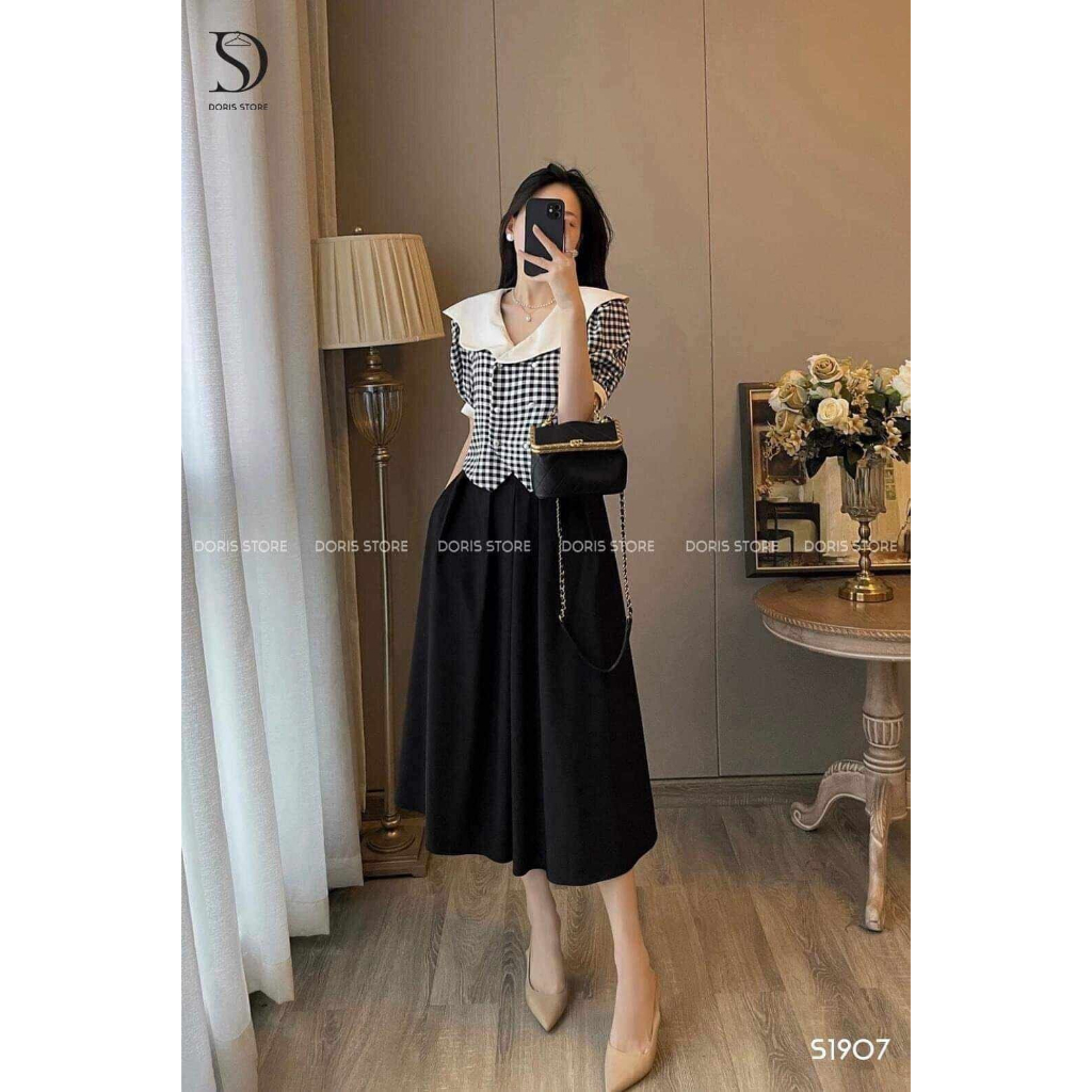 V10 Nga Design Set áo và chân váy có khóa cho bé ti đẹp