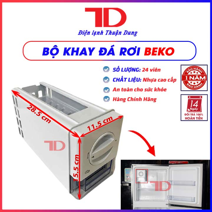 Khay đá xoay cao cấp BEKO, bộ khay làm đá và trữ đá viên có cần xoay - Điện Lạnh Thuận Dung