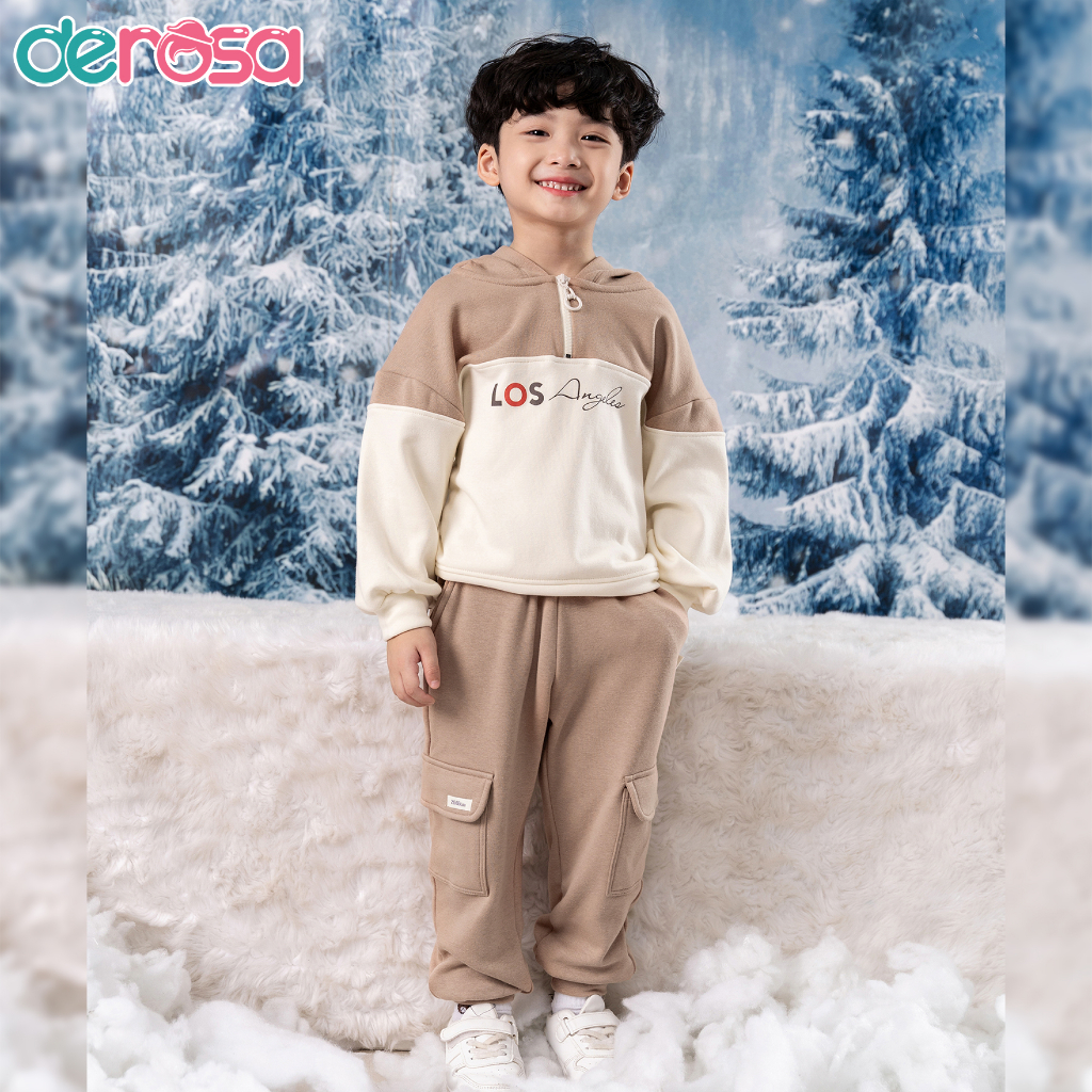 Bộ quần áo hoodie cho bé trai DEROSA KIDS từ 2 đến 6 tuổi ZWK23-2009