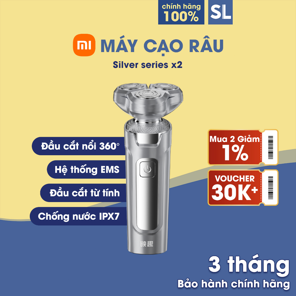 Máy Cạo Râu nam đa năng điện X2 Hệ Thống Chống nước IPX7 Đầu Cắt Nổi 360° Lưỡi Cắt Từ Tính đầu nổi độc lập 3D