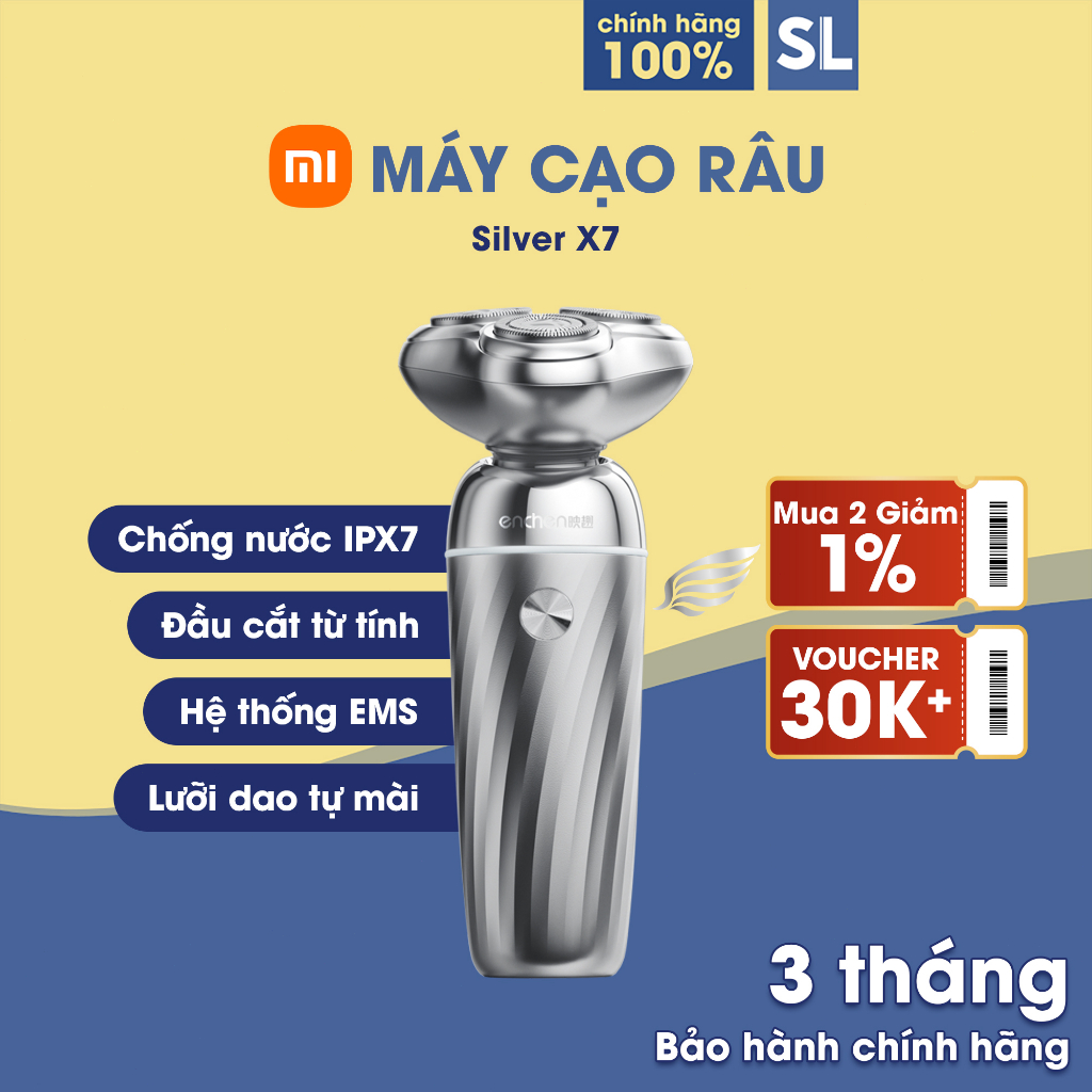 Máy Cạo Râu X7 Hệ Thống EMS Thông Minh Nhiều Tính Năng Vượt Trội Đầu Cắt Nổi 360° Lưỡi Cắt Từ Tính