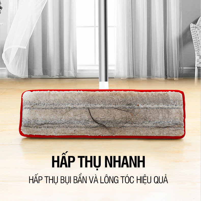 Bộ lau nhà cao cấp OKwife PRO N01 có thùng lau nhà 2 ngăn tự vắt, cây lau nhà xoay 360 độ lau sạch khô nhanh, 2 bông lau