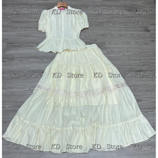 Sét tơ tiểu thư vintage siêu xinh