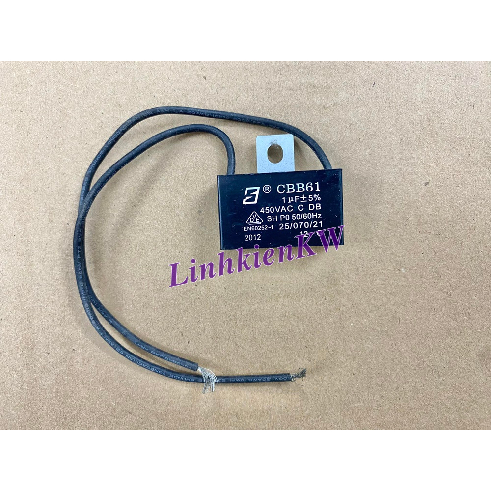 Tụ Quạt 1uf 1.5uf 2uf 2.5uf 450v Dây mới 