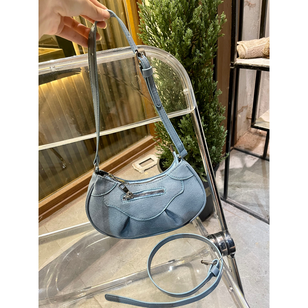 Túi xách nữ pamoli vải bò kẹp nách đeo chéo dáng bầu xinh_ TDC243