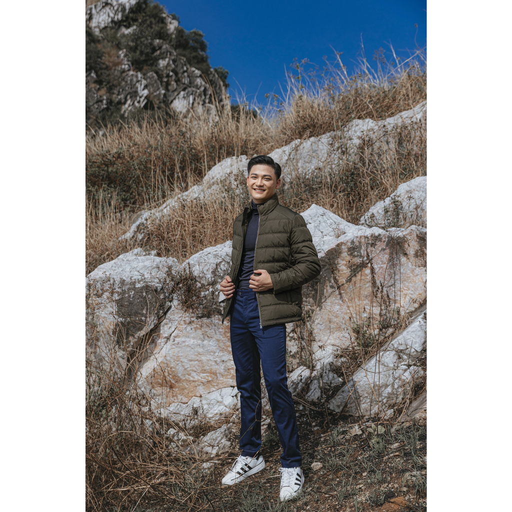 Áo khoác phao nam chống thấm nước DGCs 3 lớp thiết kế chần ngang vải Polyester - WAJKBB07M