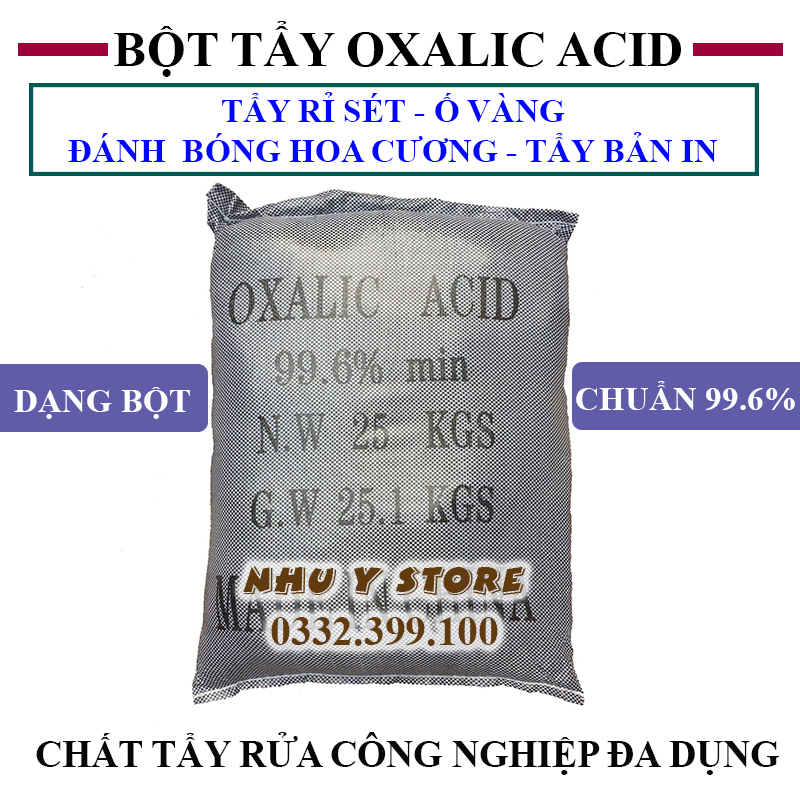 Bột Oxalic Acid Tẩy Rỉ Sét Và Ố Vải