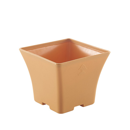 Chậu nhựa kèm đĩa lót vuông thon mini dày dặn, trồng sen đá, xương rồng và cây tiểu cảnh để Deco văn phòng ban công